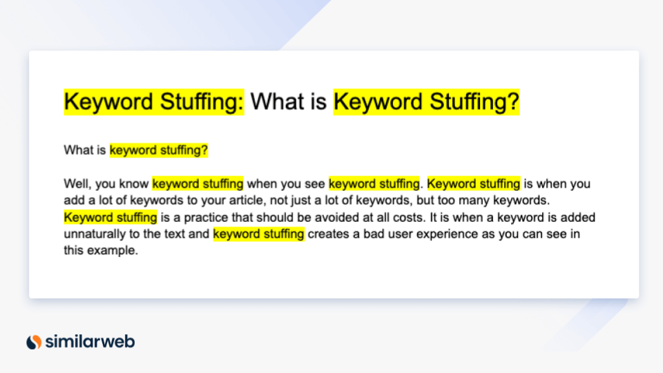 keyword stuffing eksempel